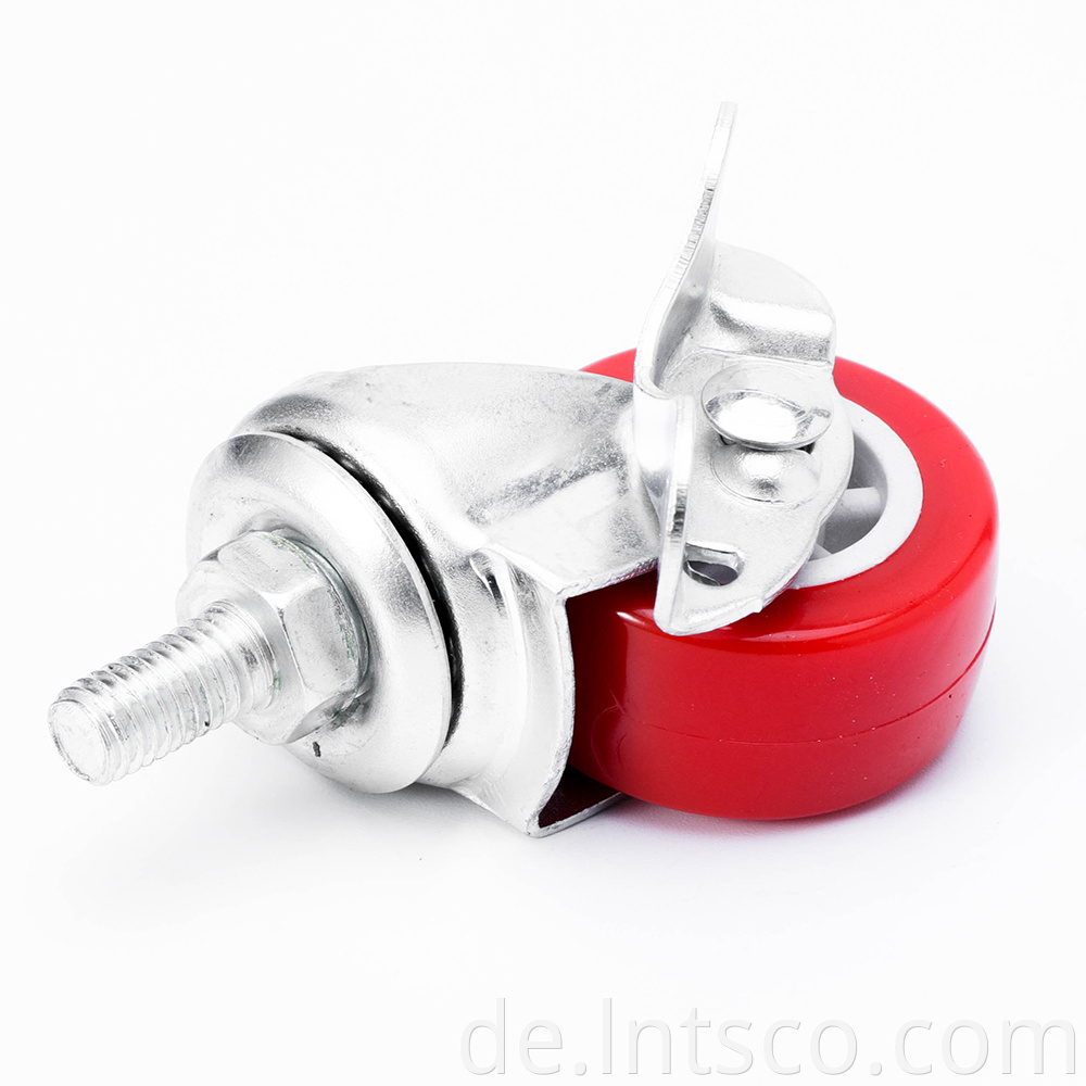 Side Brake Red PVC Casters